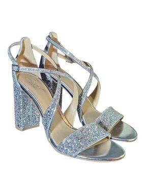Jewel Badgley Mischka Heels Size 8 Silver Glitter